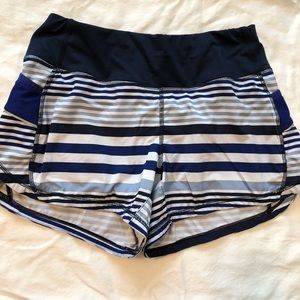ATHLETA blue striped shorts